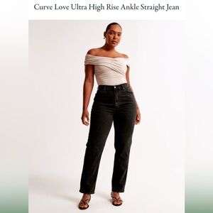 Abercrombie&Fitch Curve Love Ultra High Rise Ankle Straight Jeans